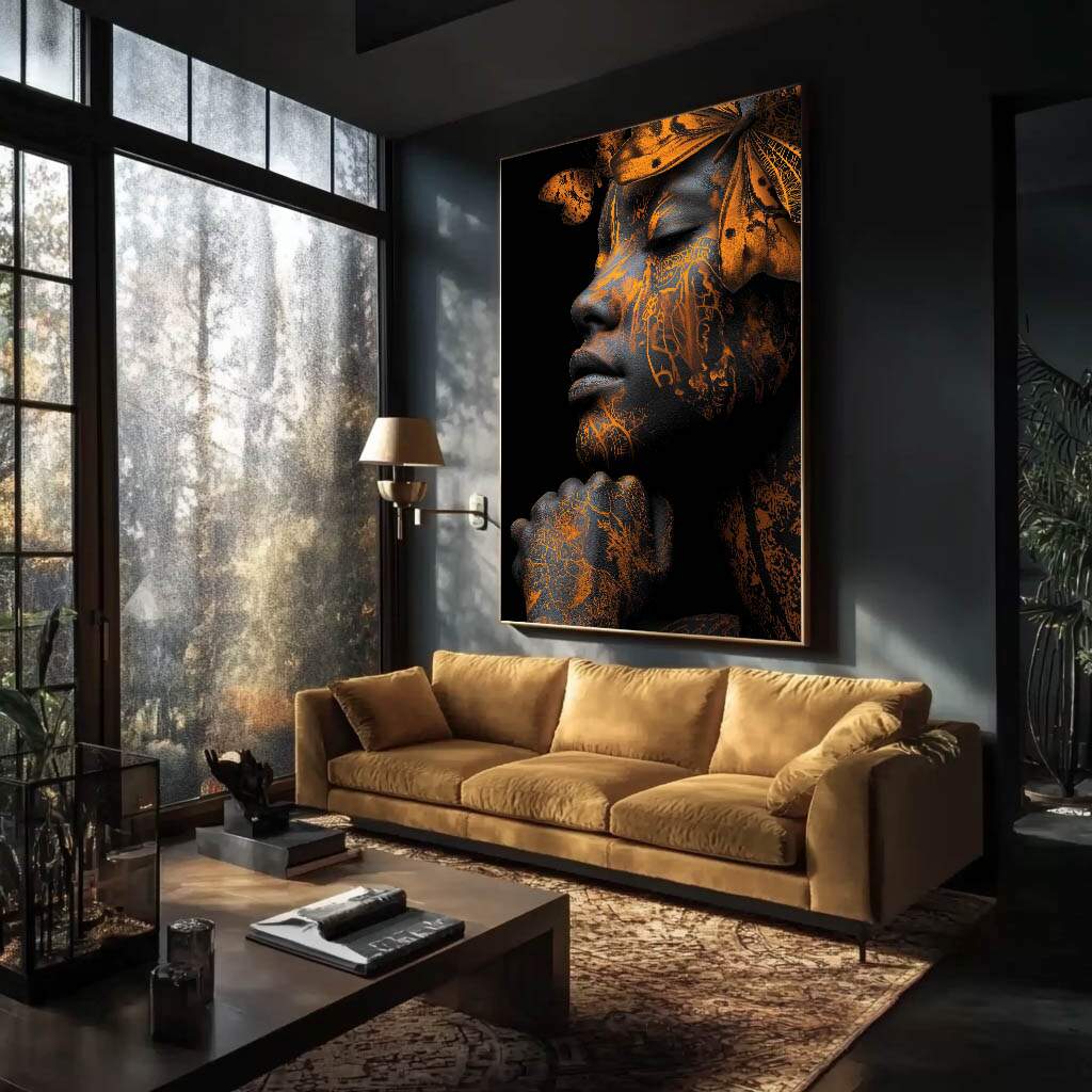 quadros decorativos femininos em preto e dourado para quarto de solteiro