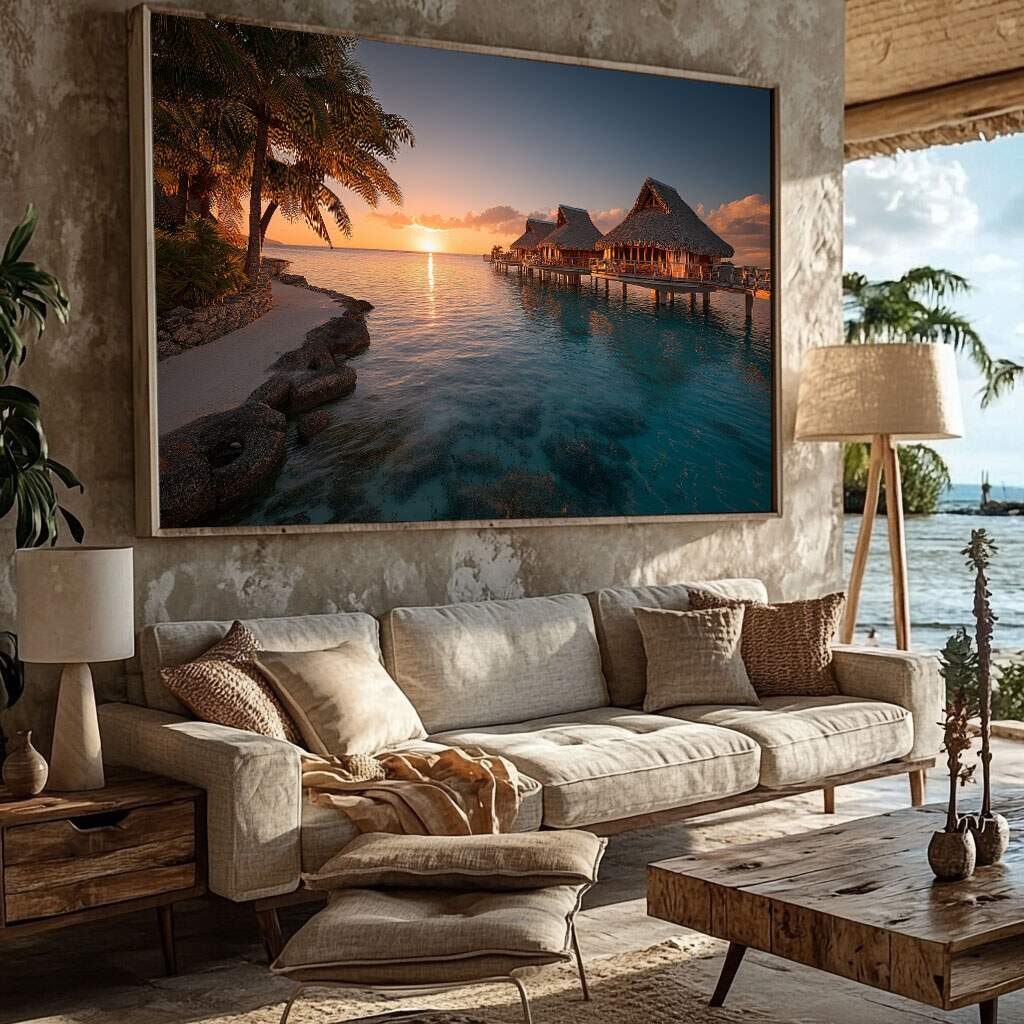 quadros decorativos de rosto em canvas com moldura dourada em sala