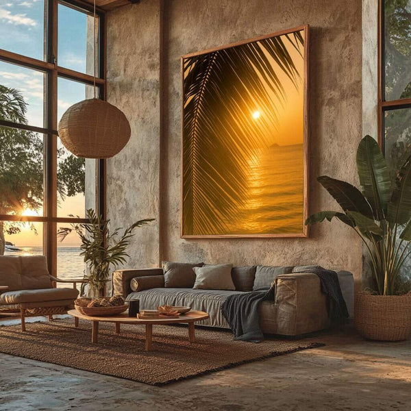 quadros decorativos para closet em estilo tropical moderno com moldura natural