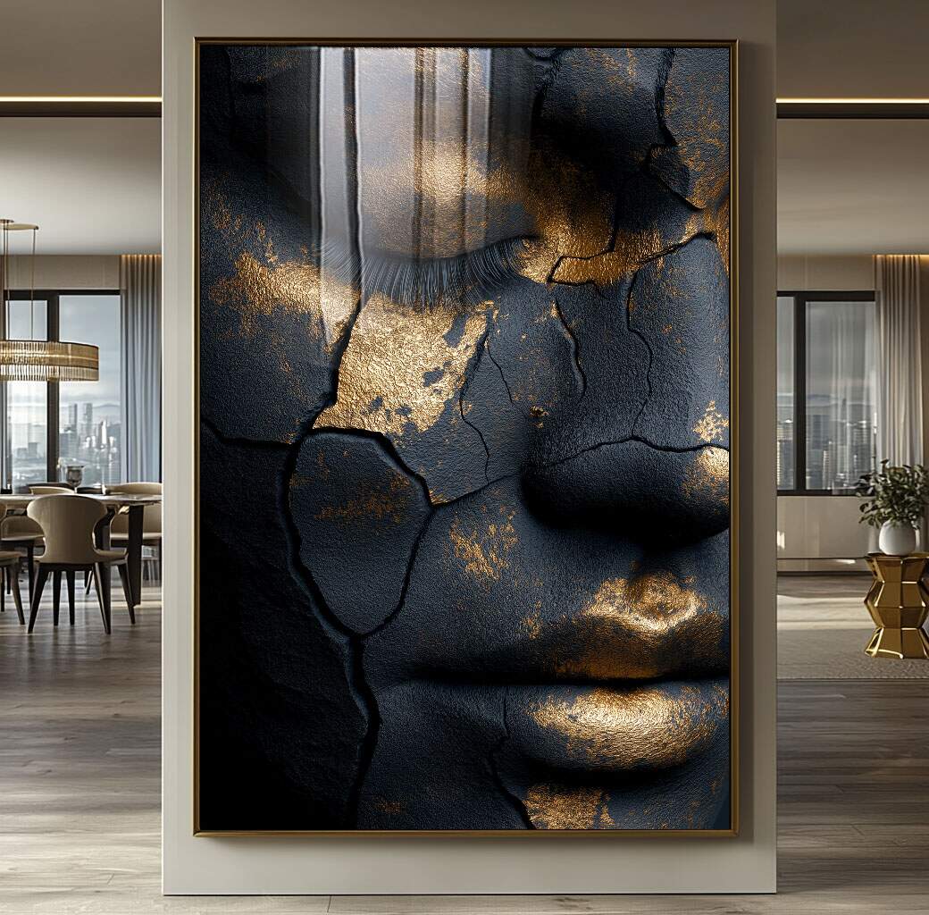 quadros decorativos com tema romântico em tons quentes e detalhes dourados
