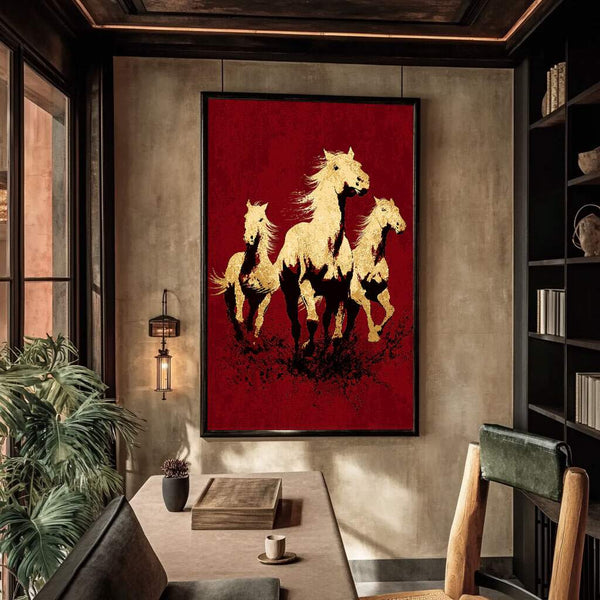 quadros decorativos em sala de estar clássica com moldura dourada