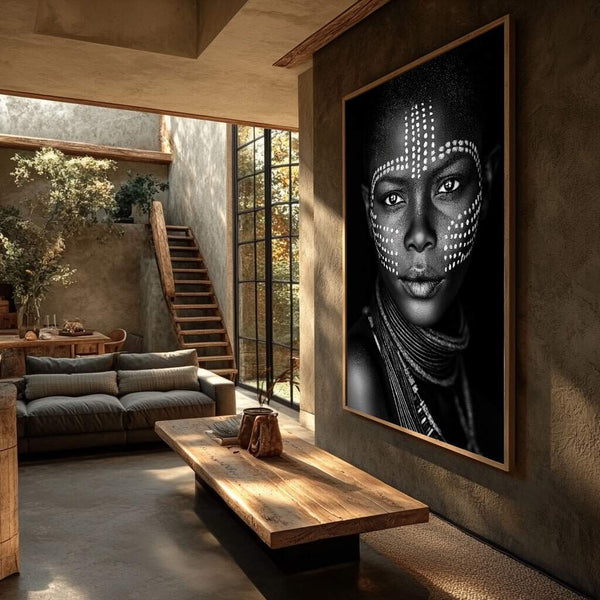 quadros decorativos arte parede retrato intenso preto branco