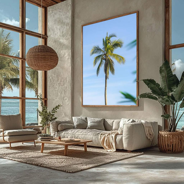quadros decorativos com tema marítimo e paisagem de água em moldura natural