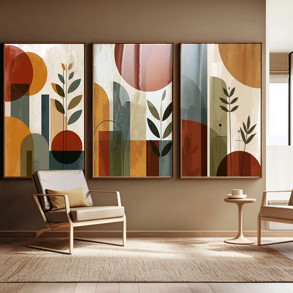 quadros decorativos abstratos geométricos para sala