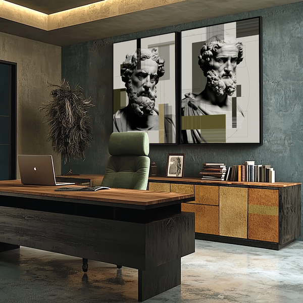 quadros decorativos clássicos e modernos em preto e branco geométrico para sala simples
