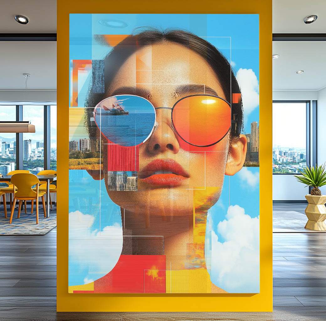 Novidade em quadros sobre decoração sala barata criativa com composição abstrata