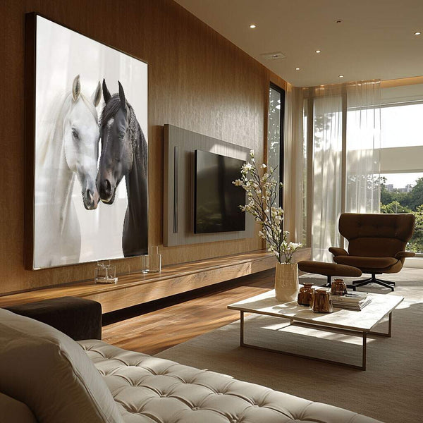 Quadro Decorativo Casal de Cavalos - Fórmulas para decoração para quarto de casal