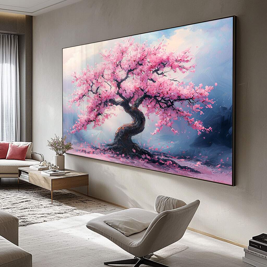 Quadros decorativos plantas com árvore da vida em tons rosas e naturais