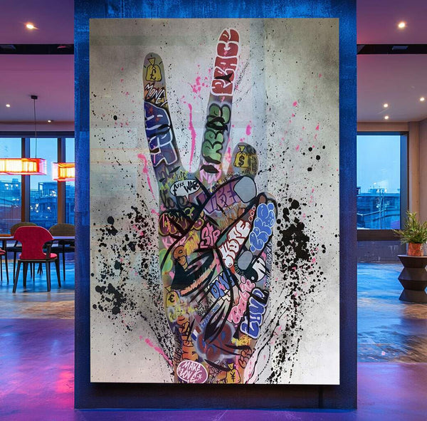 quadro decorativo tema cinema expressão urbana para sala de estar e home office