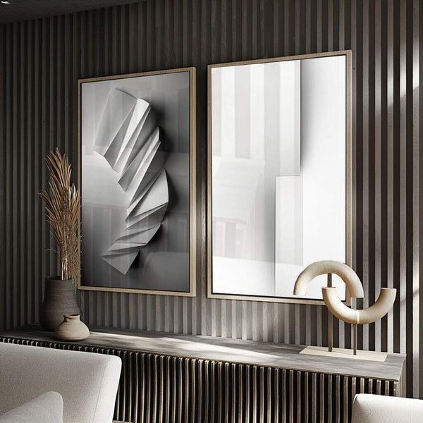 Quadro Leão Preto minimalista composição geométrica elegância decoração premium