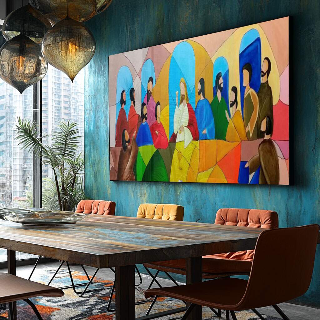 Quadro da Santa Ceia Grande em detalhes realistas com impressão HP Latex premium
