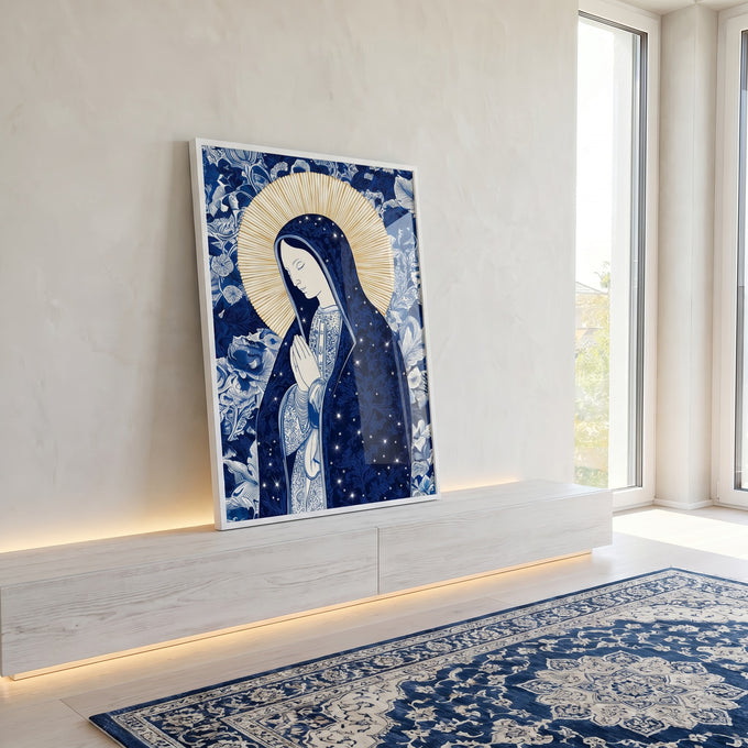 Quadro Decorativo Serene Devotion em ambiente decorado - quadros decorativos para sala