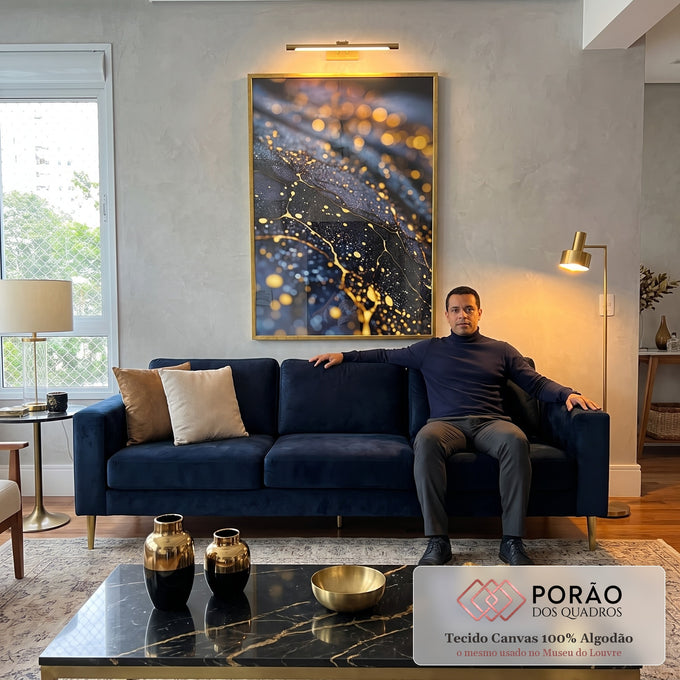 Quadro Decorativo Misteriosa Elegância Abstracta em sala de estar moderna - quadros decorativos para sala