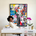 Quadro Decorativo: Inspiração e Amor em Cores Vibrantes em escritorio moderno - quadros decorativos para sala