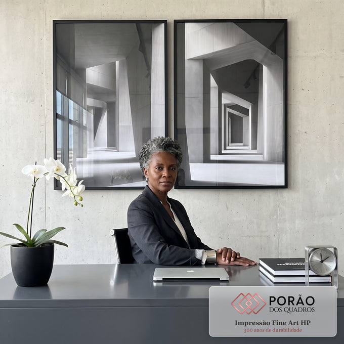 Quadro Decorativo Estruturas em Espiral com Design Contemporâneo em escritorio moderno - quadros decorativos para sala