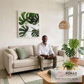 Quadro Decorativo Monstera: Elegância Verde Exclusiva em sala de estar moderna - quadros decorativos para sala