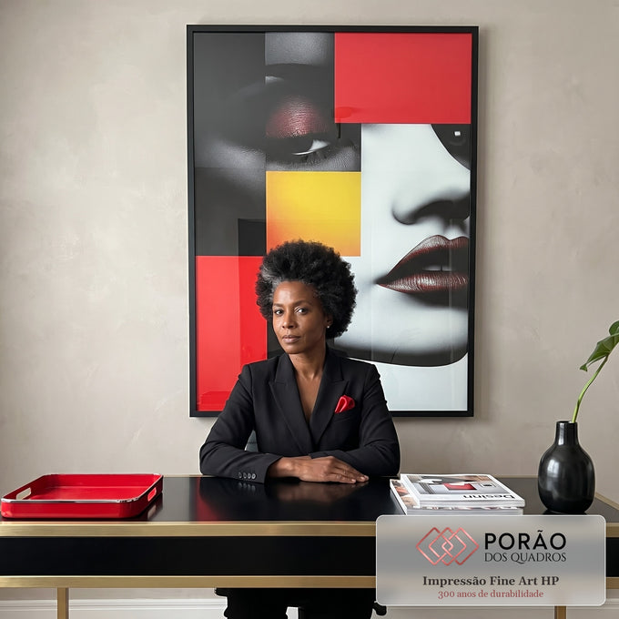 Quadro Decorativo Mulher Minimalista: Elegância que Inspira em escritorio moderno - quadros decorativos para sala