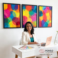 Quadro Decorativo Movimento Vibrante em escritorio moderno - quadros decorativos para sala
