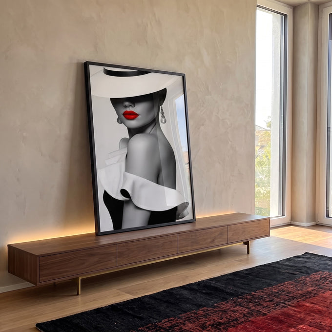 Quadro Decorativo Elegância Feminina em ambiente decorado - quadros decorativos para sala