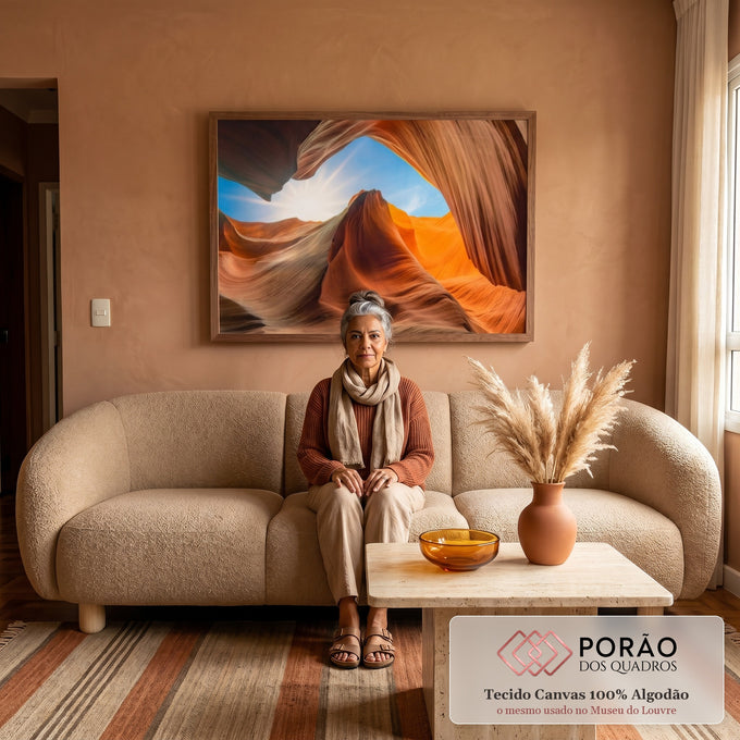 Quadro Decorativo Impactante - Dunas ao Entardecer em sala de estar moderna - quadros decorativos para sala