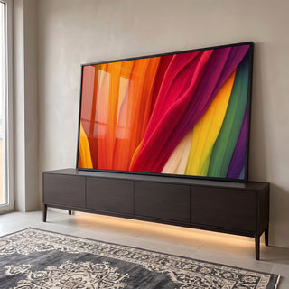 Quadro Decorativo Vibrante e Dinâmico em ambiente decorado - quadros decorativos para sala