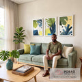 Quadro Decorativo Geometria Natural em sala de estar moderna - quadros decorativos para sala