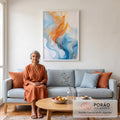 Quadro Decorativo Abstrato Primavera - Estilo e Sofisticação para sua Casa em sala de estar moderna - quadros decorativos para sala
