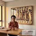 Quadro Decorativo: A Dança da Vida Africana Vibrante em escritorio moderno - quadros decorativos para sala