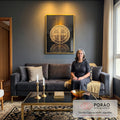 Quadro Decorativo Medalha de São Bento - Elegância e Tradição em Tecido Canvas em sala de estar moderna - quadros decorativos para sala