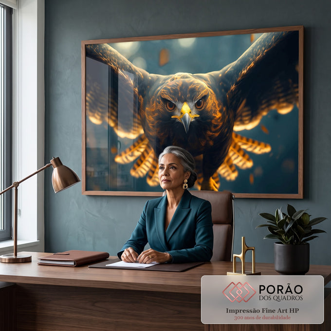 Quadro Decorativo Elegância do Falcão Arte que Inspira em escritorio moderno - quadros decorativos para sala