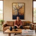 Quadro Decorativo Tronco de Esperança em sala de estar moderna - quadros decorativos para sala