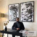 Quadro Decorativo Divindades Gregas: Contraste Único em escritorio moderno - quadros decorativos para sala