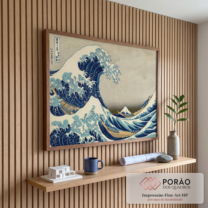 Quadro Decorativo: A Grande Onda - Toque de Exclusividade em escritorio moderno - quadros decorativos para sala