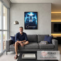 Quadro Decorativo Lobo Azul - Arte Moderna Com Estilo Sofisticado em sala de estar moderna - quadros decorativos para sala