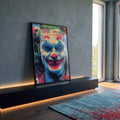 Quadro Decorativo - Retrato do Palhaço Moderno em ambiente decorado - quadros decorativos para sala