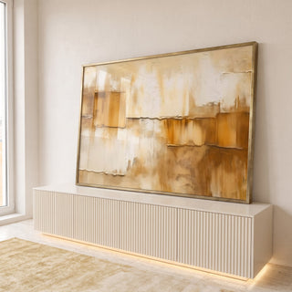 Quadro Decorativo Serenidade Abstrata em ambiente decorado - quadros decorativos para sala