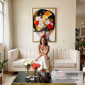 Quadro Decorativo Flower Head - Elegância e Natureza para sua Casa em sala de estar moderna - quadros decorativos para sala