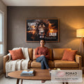 Quadro Decorativo Leão Motivacional em sala de estar moderna - quadros decorativos para sala