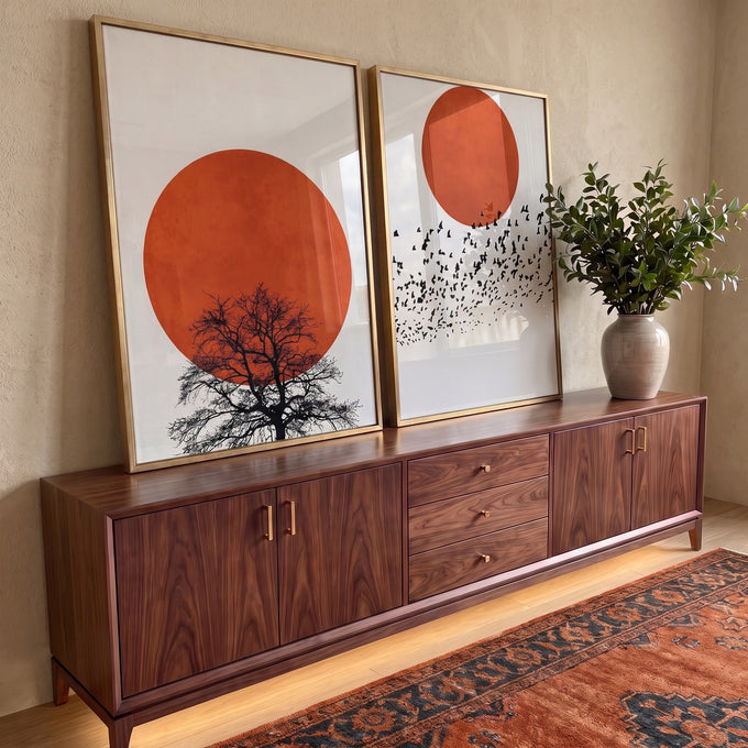 Quadro Decorativo: Crepúsculo Silencioso - Beleza e Paz em ambiente decorado - quadros decorativos para sala