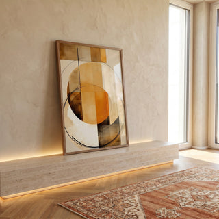 Quadro Decorativo Geométrico Moderno Círculos em Harmonia em ambiente decorado - quadros decorativos para sala