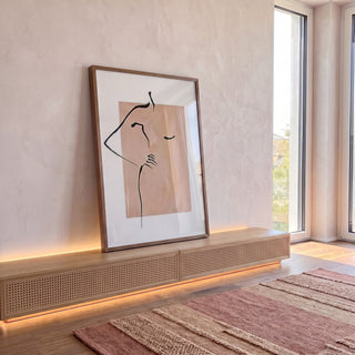 Quadro Decorativo: Fusão de Feminilidade e Natureza em ambiente decorado - quadros decorativos para sala