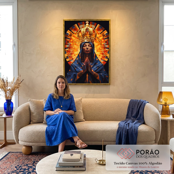 Quadro Decorativo Abstrato Nossa Senhora da Aparecida - Arte Sofisticada para sua Decoração em sala de estar moderna - quadros decorativos para sala