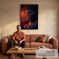Quadro Decorativo Buda Sereno Refletindo em sala de estar moderna - quadros decorativos para sala