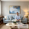 Quadro Decorativo Oceano Infinito: Paz e Inspiração em sala de estar moderna - quadros decorativos para sala