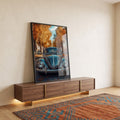 Quadro Decorativo do Fusca em Harmonia com a Natureza em ambiente decorado - quadros decorativos para sala