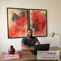 Quadro Decorativo Aquarela Dupla - Arte que Transforma Espaços em escritorio moderno - quadros decorativos para sala