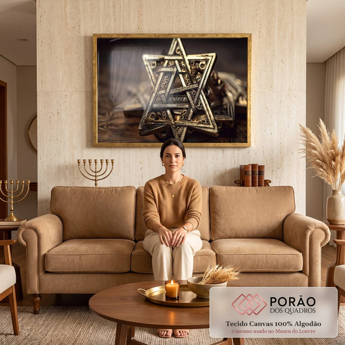 Quadro Decorativo Encantos de Jerusalém: Sinta a Fé em sala de estar moderna - quadros decorativos para sala