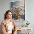 Quadro Decorativo Elegância Natural Dourada em escritorio moderno - quadros decorativos para sala