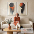 Quadro Decorativo Abstração Geométrica - Forma e Movimento em sala de estar moderna - quadros decorativos para sala