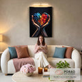 Quadro Decorativo Coração: Paixões Vibrantes em sala de estar moderna - quadros decorativos para sala
